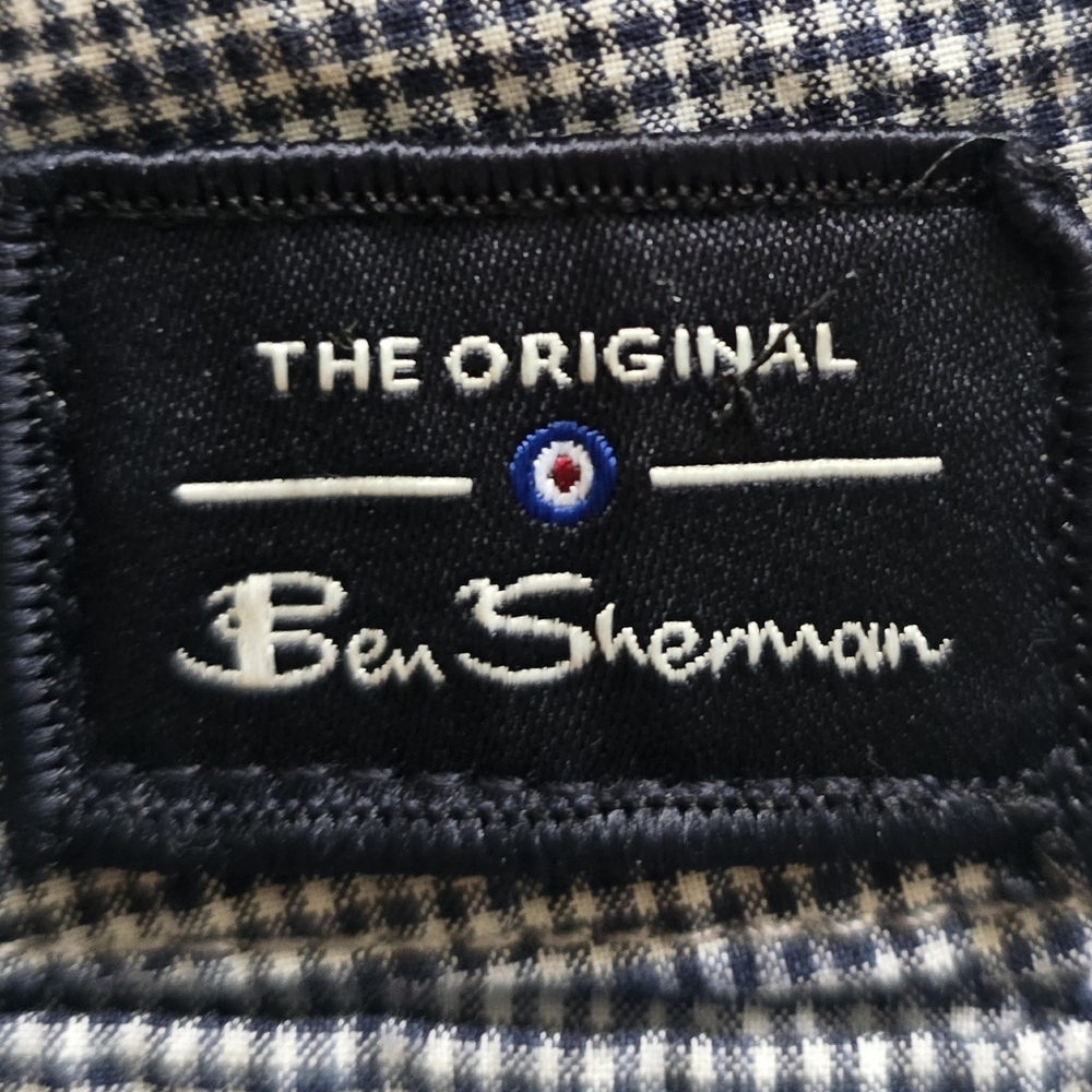 Navy and White Gingham Short